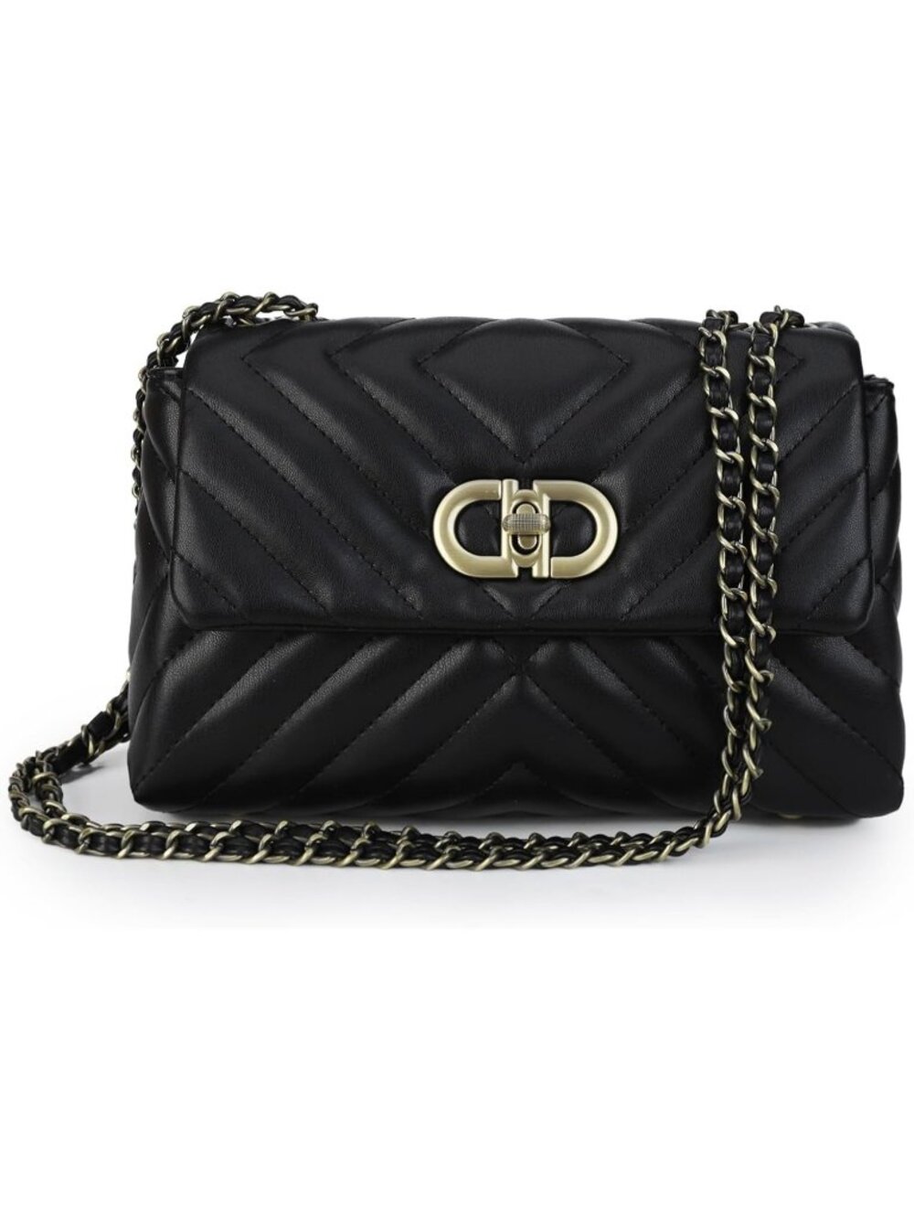 Women's Black Vegan Leather Convertible iPad Mini Purse Crossbody Shoulder Bag